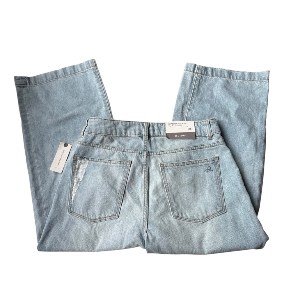 Anthropologie DL1961 Hepburn High-Rise Cropped Wide-Leg Jean NWT Size 26 - Picture 6 of 15